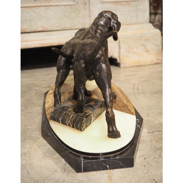 A French 1930s Hunting Dog Group on Marble Base For Sale - Image 16 of 18