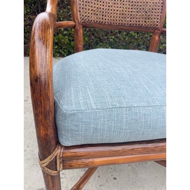 4 Authentic McGuire Vintage Rattan Cane Back Armchairs, Coastal Style For Sale - Image 12 of 14