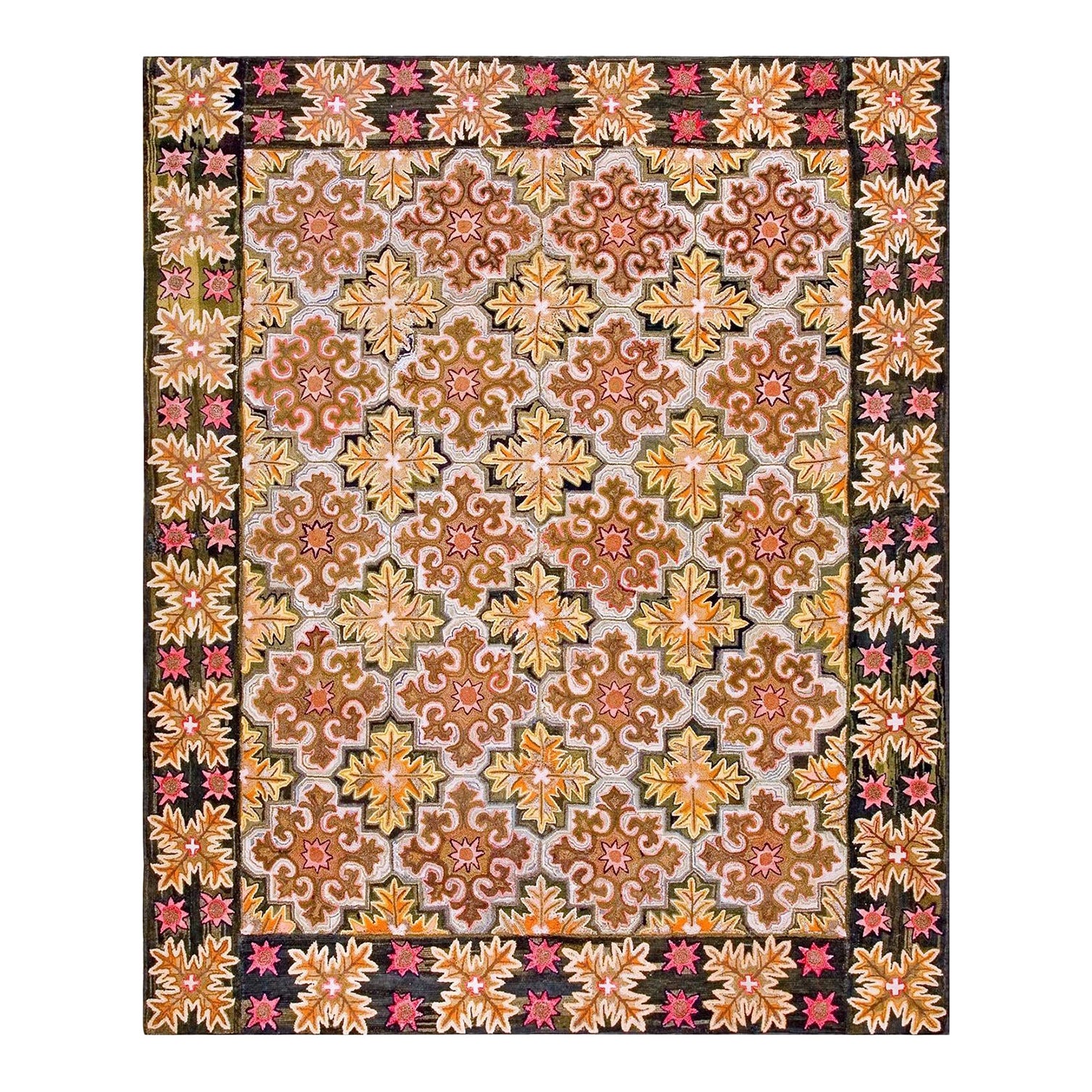 Awesome Ivory and Camel Color With Symmetric Design Antique American ...