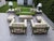 A custom-made Jerome Ottoman from the Jerome Collection by Michael Taylor Designs, produced in 2017 in a warm Reed Brass...