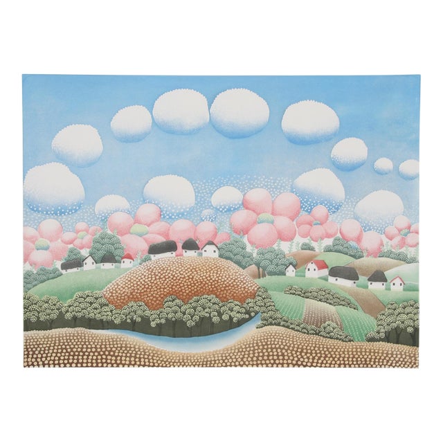 Village and Spotted Clouds For Sale