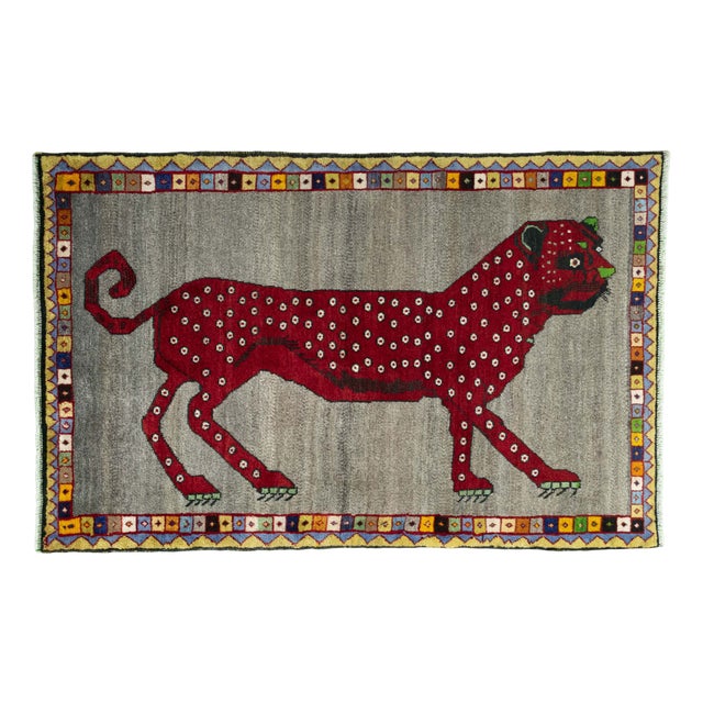 Hand-Knotted Nomadic Tiger Rug For Sale