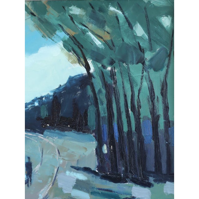 Mid-Century Modern 'The Long Turn Home' Vintage Swedish Expressive Landscape Oil Painting, Framed For Sale - Image 12 of 16