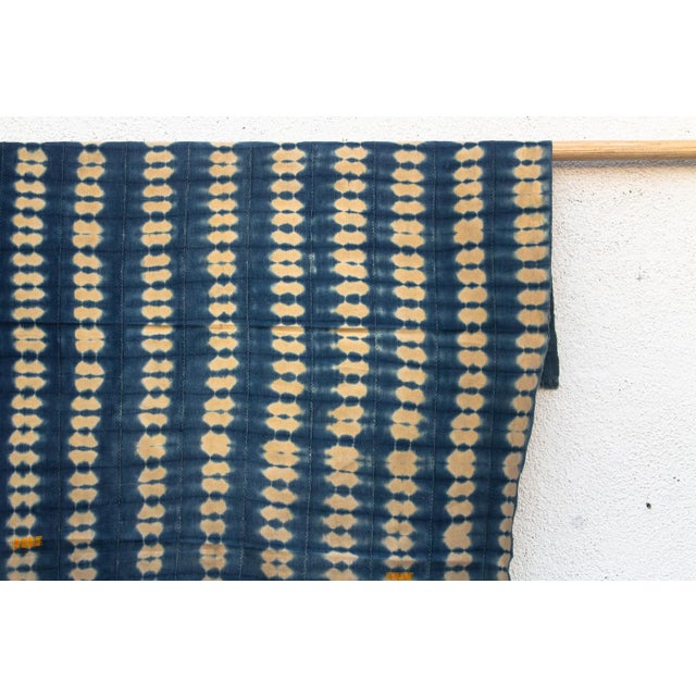 African Vintage African Moss "Volta River" Indigo Throw For Sale - Image 3 of 6