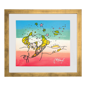 Peter Max, Cosmic Profile (Framed, Original Mixed Media on Paper)