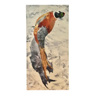 Contemporary Watercolor Painting of a Bird Pheasant, “Lorenzo, Arcing" For Sale