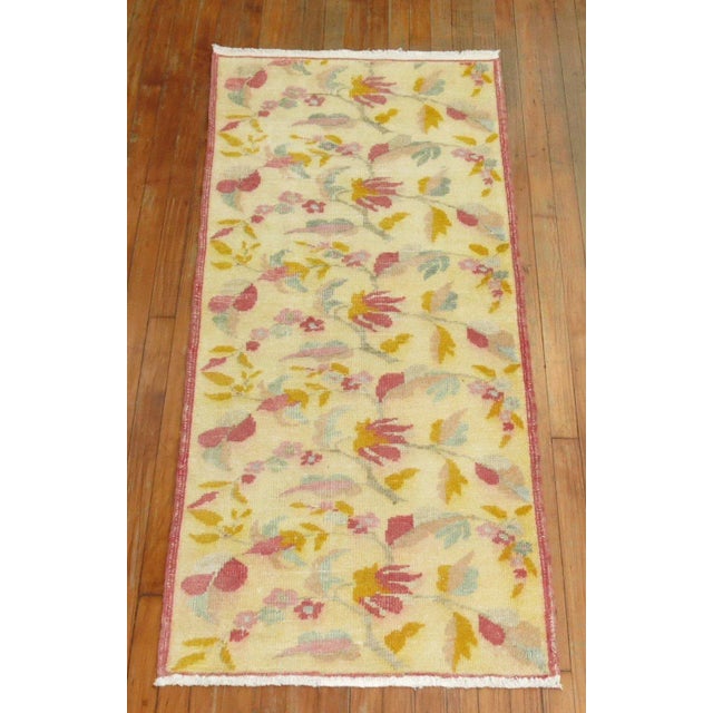 One of a kind, mid 20th-century Hand-knotted Turkish Anatolian Small Size Rug. Professionally Washed & personally vetted....