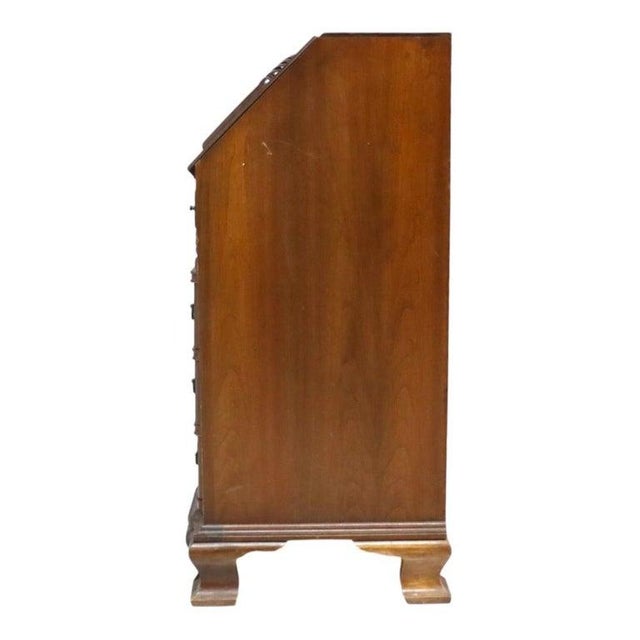 Chippendale Shell Carved Mahogany Block Front Desk C1930 For Sale - Image 4 of 16