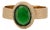 Cleopatra Gold & Green Jade Stone Adjustable Ring, Size 5 For Sale
