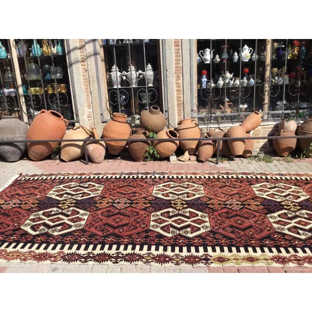 Moroccan Oversized Vintage Turkish Kilim Rug - 75" X 154" For Sale - Image 3 of 11