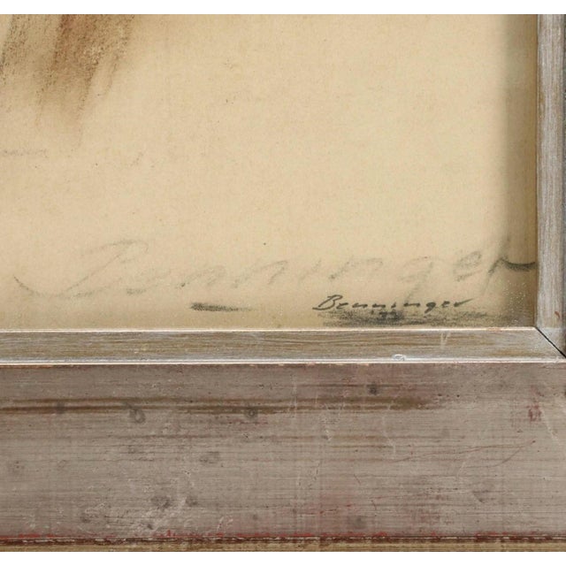 1930s Seated Nude Drawing by John Benninger For Sale - Image 5 of 5