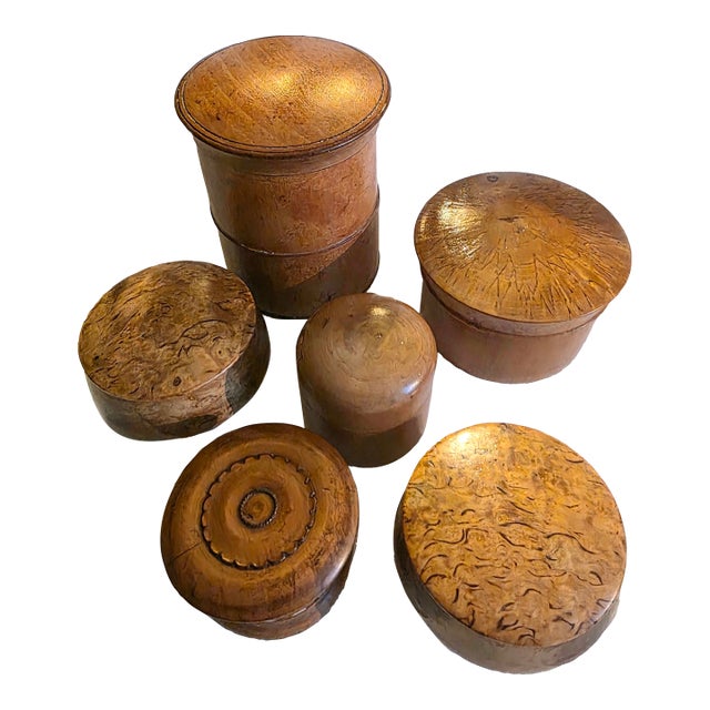 Set of 6, Antique Treen Collection For Sale