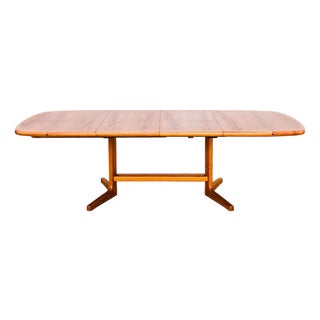 Vintage Danish Modern Teak Extension Dining Table With Two Leaves by D-Scan For Sale