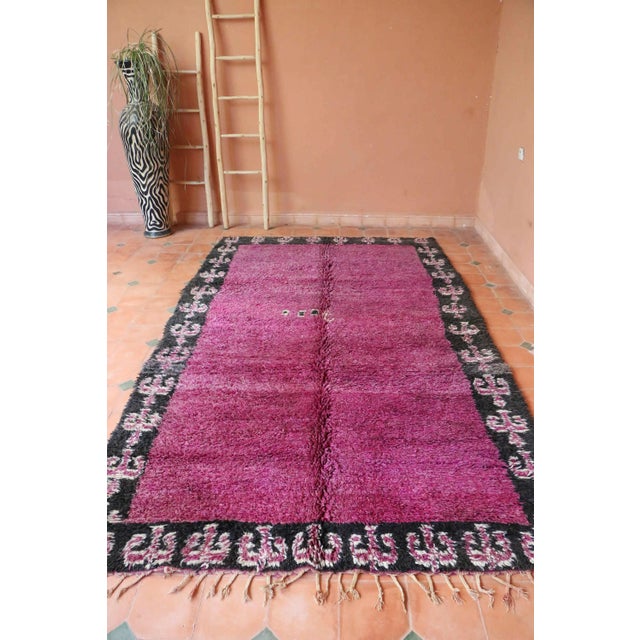 Mid-Century Modern Purple Moroccan Rug - 5'10" X 10'3" Ft For Sale - Image 3 of 6