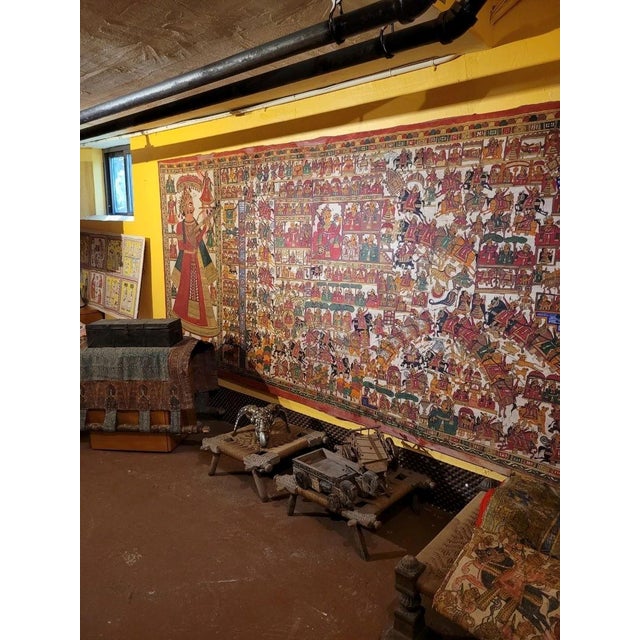 Folk Art 1980s Rajasthani Scroll Painting For Sale - Image 3 of 12
