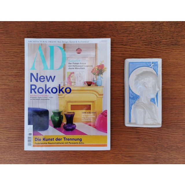 White Vintage Wall Ceramics by F. Gabrielli, Italy, 1950s For Sale - Image 8 of 9