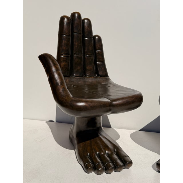 Mid-Century Modern Pair of “Hand & Foot” Surrealist Boudoir Chairs For Sale - Image 3 of 12