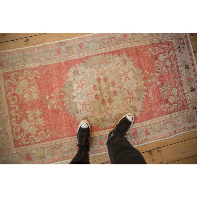 :: Roundel oversized center medallion with intricate serrated leaves, floral vines, and blossoms atop an open abrashed...