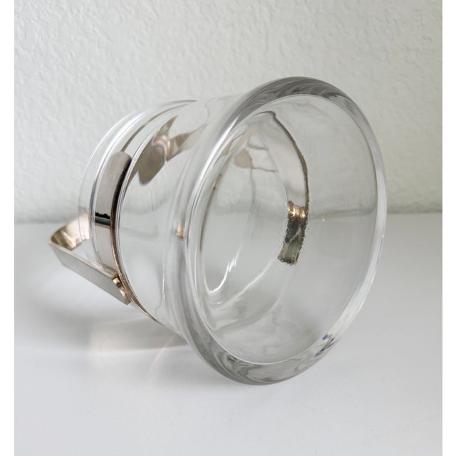 Metal 1970s Italian Silver Plate Ice Bucket & Tongs Set For Sale - Image 7 of 8