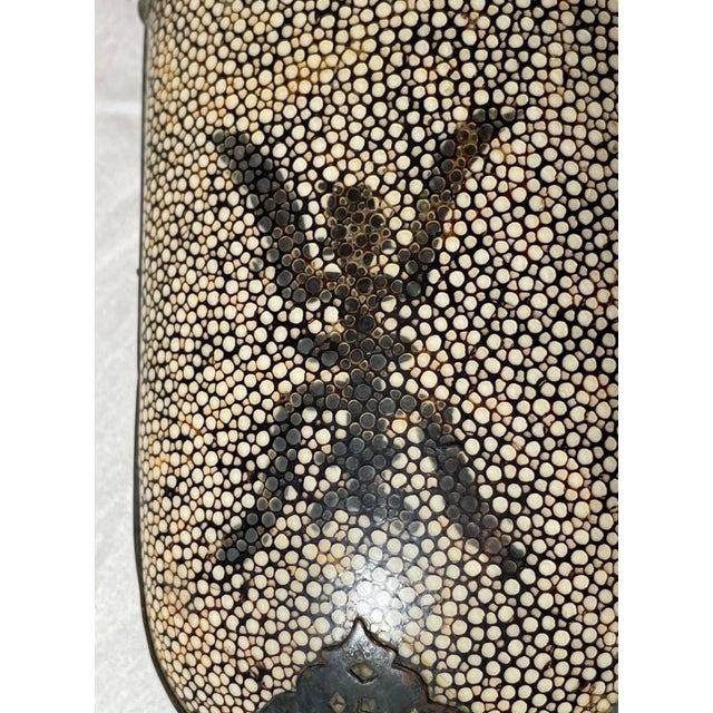 Bronze Rare Antique 19th Century Chinese Bronze Shagreen Stingray Glasses Case Holder For Sale - Image 8 of 11