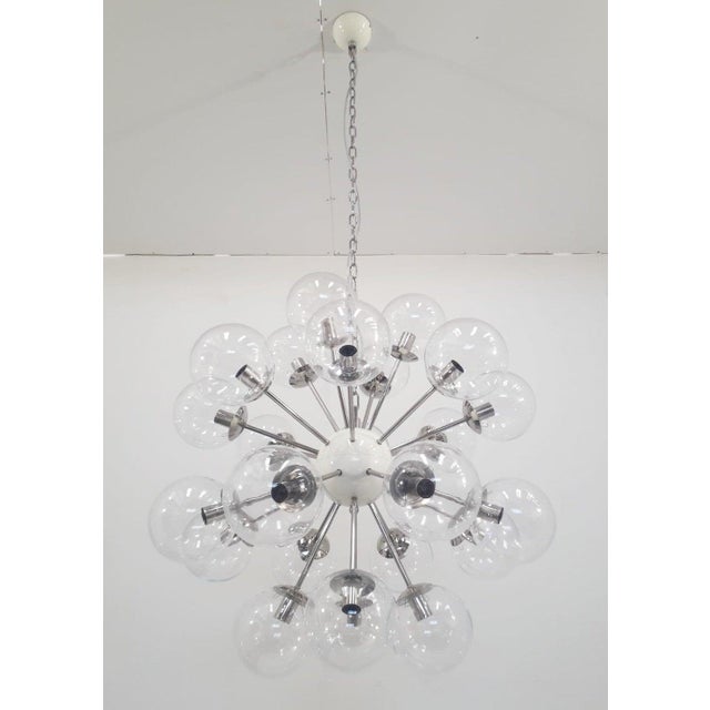 Fabio Ltd 21st Century Nova Polished Nickel Clear Murano Sputnik Chandelier by Fabio LTD For Sale - Image 4 of 4