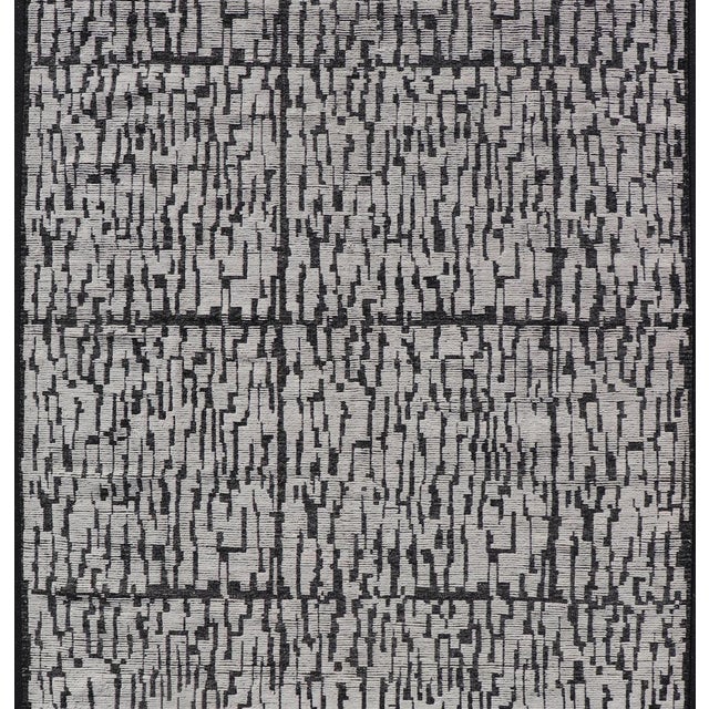 Contemporary Contemporary Moroccan Rug in White and Black by Keivan Woven Arts 9'10 X 15'1 For Sale - Image 3 of 11