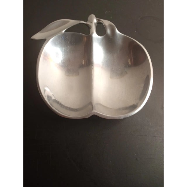 Vintage Silverplated Apple Shaped Divided Bowl, Made in India For Sale In Dallas - Image 6 of 7