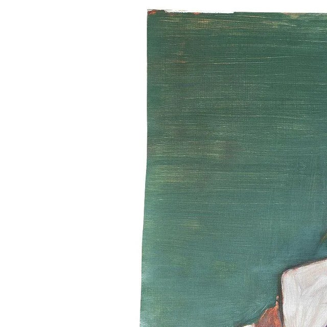 Realism Clair Seglem Portrait Painting of a Woman in Green - 20th Century Unsigned For Sale - Image 3 of 8