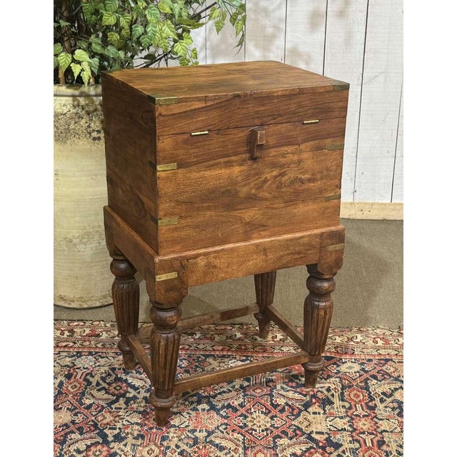 Nautical Teak Bottle Chest on a Stand For Sale - Image 9 of 13