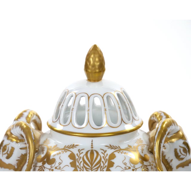 Antique German Meissen Porcelain Painted & Gilt Decorative Covered Urn For Sale - Image 10 of 13