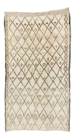 Vintage Berber Beni Ourain Moroccan Rug - 05'07 X 09'09