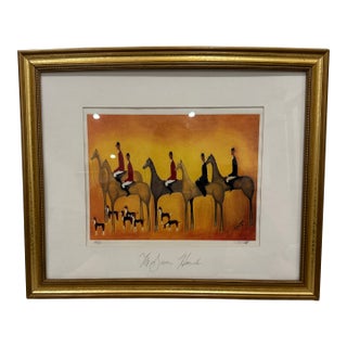 Vintage Signed Jonathan Hallgrey Limited-Edition Equestrian Print, the Seven Hunters, 1997 For Sale