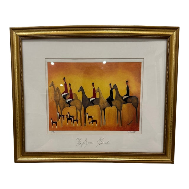 Vintage Signed Jonathan Hallgrey Limited-Edition Equestrian Print, the Seven Hunters, 1997 For Sale