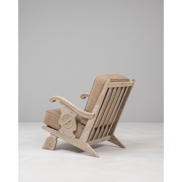 French Provincial 20th Century French Oak Armchair With Upholstered Seat And Back For Sale - Image 3 of 18