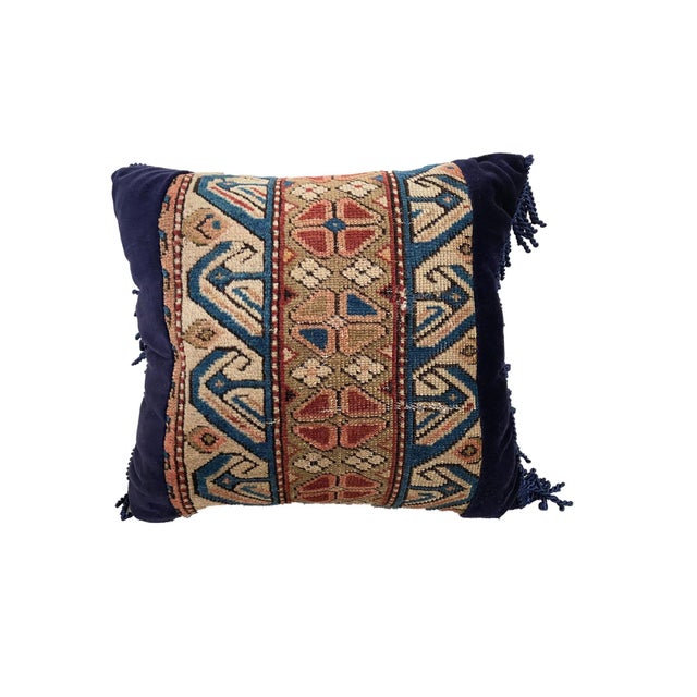 19th Custom Made Antique Lumbar Caucasian Pillow 14" W For Sale - Image 4 of 6