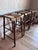 1950s Set of 3 Mid Century Bar Stools Primitive Craft Movement Turned Walnut Bobbin Spindle Legs and Danish Cording Woven Seats For Sale - Image 5 of 13