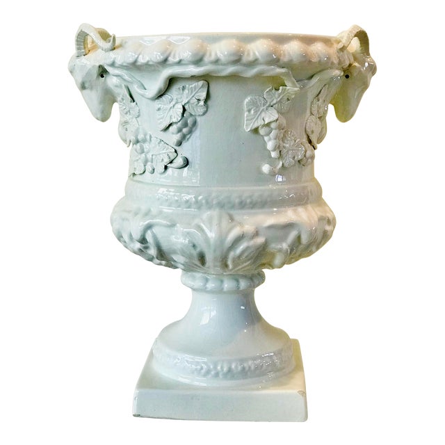 1950s Spanish Faience Urn For Sale