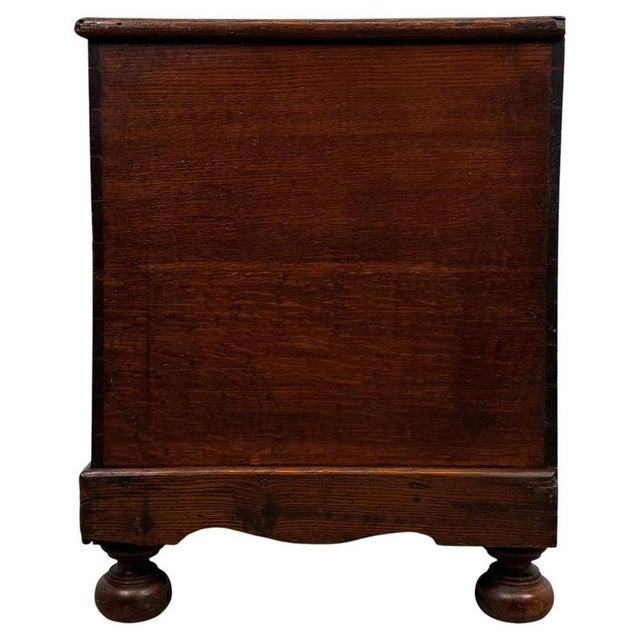 19th Century English Oak Coffer Chest with Mahogany Cross-Banding For Sale - Image 10 of 11