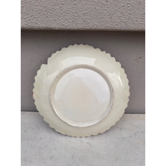 Late 19th Century 19th Century French Majolica Pink Daisy Plate Delphin Massier For Sale - Image 5 of 5