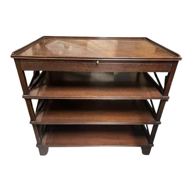 Regency Style Four Tier Mahogany Side Table For Sale - Image 4 of 5
