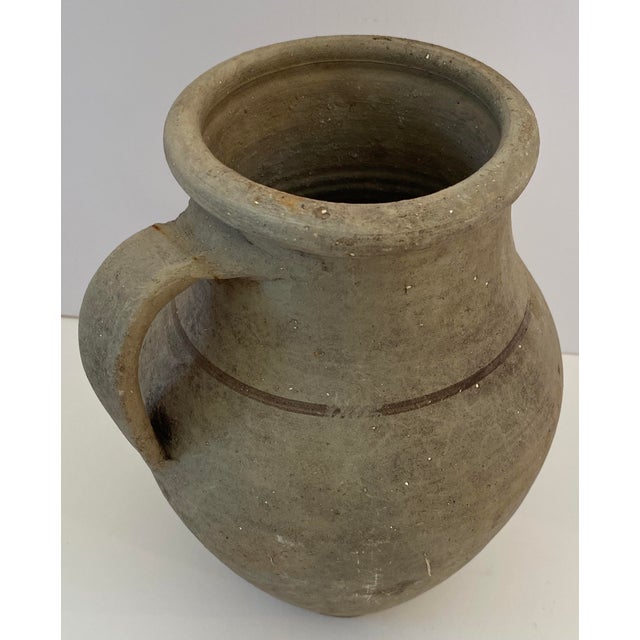 Antique Handcrafted Terracotta Pitcher, Rustic Amphora Roman Style Clay Vessel For Sale In Miami - Image 6 of 6