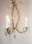 Gold French Brass Chandelier with 3 Arms and Crystals, 1940s For Sale - Image 8 of 12