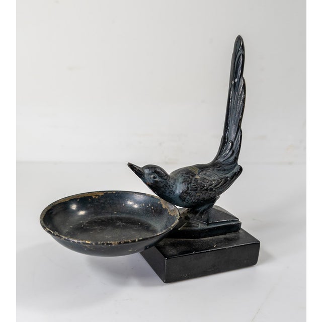 We are selling this charming little Art Deco metal bird figure with bowl. The piece may have been a bookend but can be...
