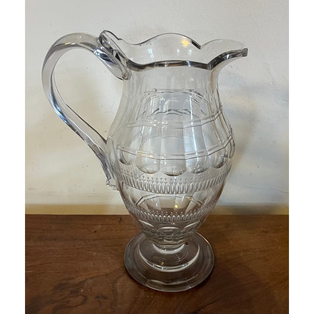 Large Antique Early 19th Century George III Anglo Irish Cut Crystal Glass Wine Ewer or Water Pitcher For Sale - Image 18 of 18