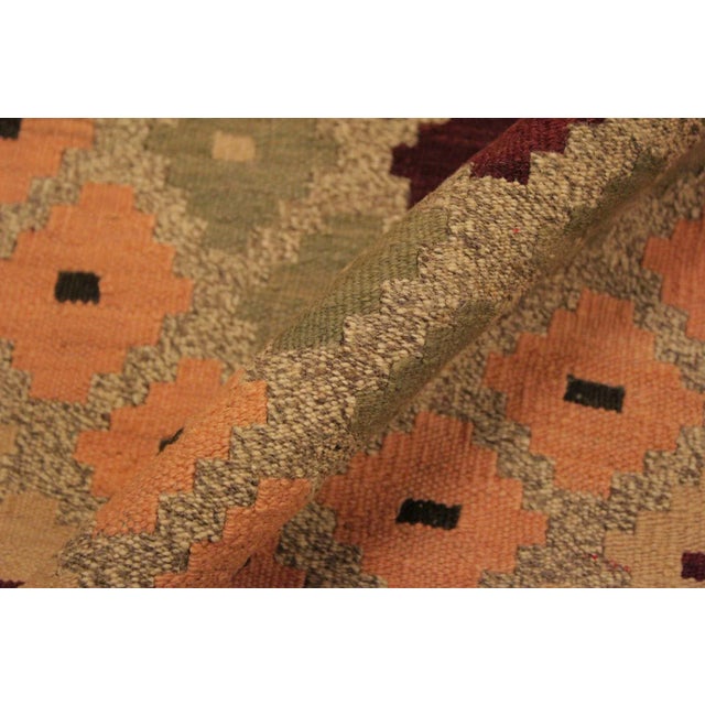 1980s 1980s 1980s Rustic Kilim Tan Beige Wool Rug - 5'4" X 6'8" For Sale - Image 5 of 7