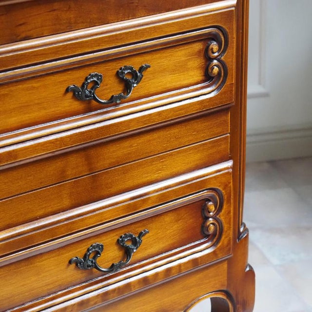 Brown Late 20th Century Louis XV Style Cherrywood Chest of Drawers For Sale - Image 8 of 10