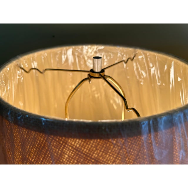 Chrome Pair of 1970s Raymor Chrome + Brass Table Lamps For Sale - Image 8 of 10