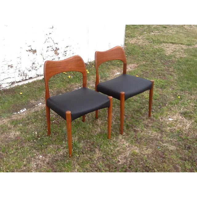 Mid-Century Modern 1960s Danish Mid-Century Leather Chairs - Set of 2 For Sale - Image 3 of 3