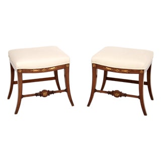Antique Swedish Regency Stools, 1830s, Set of 2 For Sale