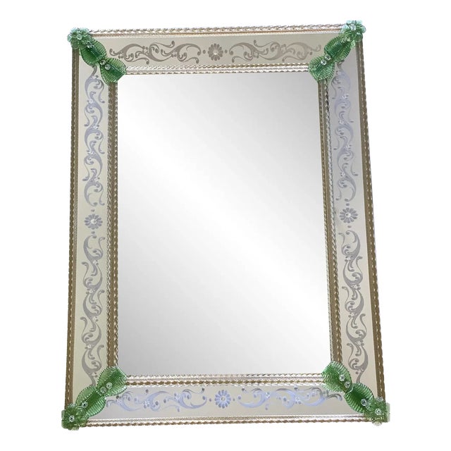 Rectangular Venetian Murano Glass Mirror by Simoeng For Sale